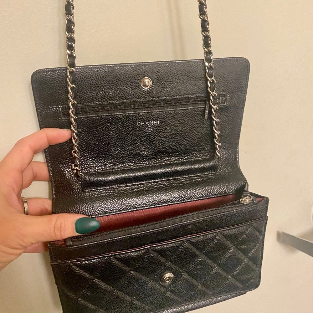 Chanel Wallet on Chain Quilted Black Leather Cross Body Bag - Picture 5 of 11